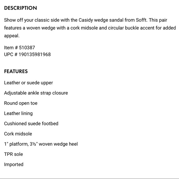 NIB Sofft Casidy Coral Suede Platform Wedge Sandal - Picture 12 of 12